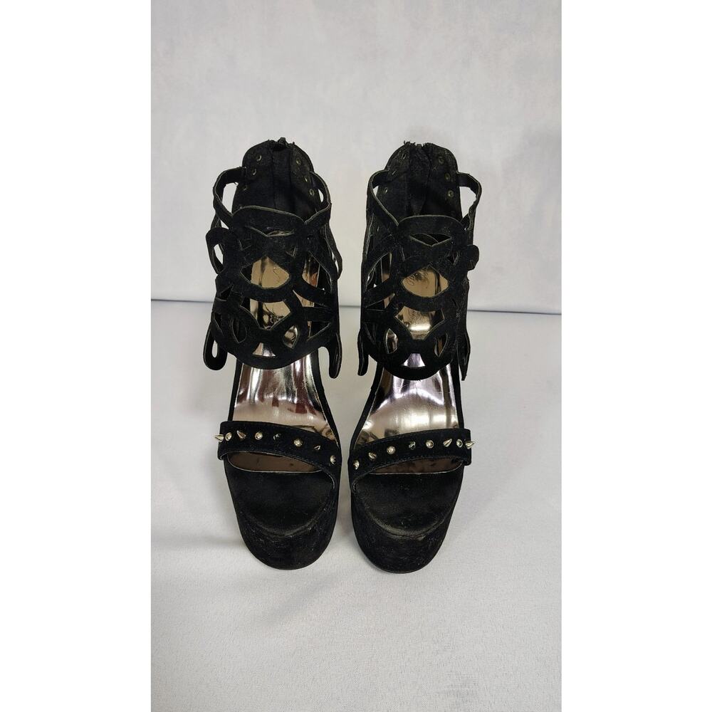 Rare Vigo Fiore Platform 3in. Wedge Heels Spike Accents Size 8.5 Clubwear - Picture 3 of 7